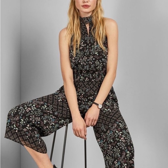 Ted Baker Pants - Ted Baker Marcila Hazel Halter Neck Wide Leg Floral Jumpsuit - XS